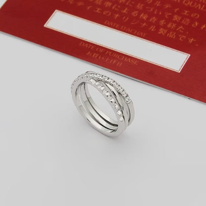 ¡®Veyra Jewelry¡¯Interlocking Three‑Band Half‑Diamond Ring
