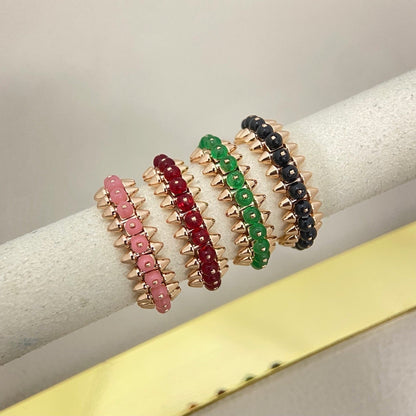 [Veyra Jewelry]CLASH ELEGANT ROSE GOLD RING FEATURING NATURAL AGATE