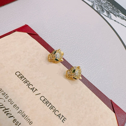 ¡®Veyra Jewelry¡¯Full‑Pavé Diamond Panther‑Head Stud Earrings（副本）