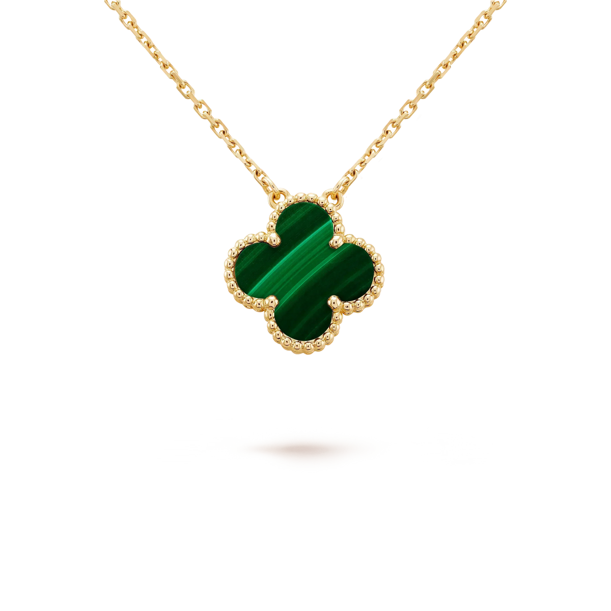 ¡®Veyra Jewelry¡¯CLOVER 15MM MALACHITE SINGLE FLOWER  NECKLACE