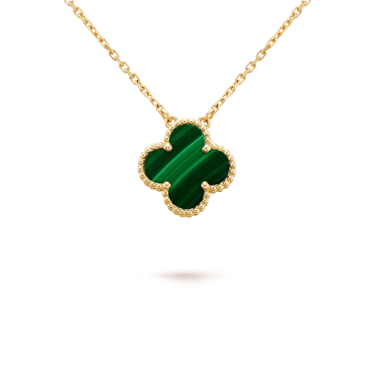 ¡®Veyra Jewelry¡¯CLOVER 15MM MALACHITE SINGLE FLOWER  NECKLACE