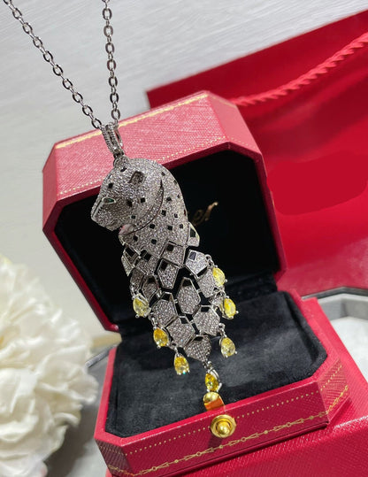 ¡®Veyra Jewelry¡ High Jewelry Pave Panther Tassel Necklace
