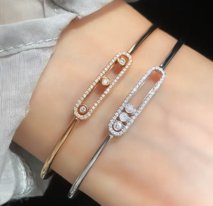 [Veyra Jewelry]Move Pavé Diamond Bangle Bracelet M