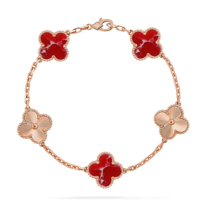 [Veyra Jewelry]New CLOVER 5 MOTIF RED PATTERN BRACELET COLLECTION