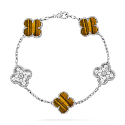 [Veyra Jewelry]New  CLOVER 5 MOTIFS TIGER EYE BRACELET COLLECTION