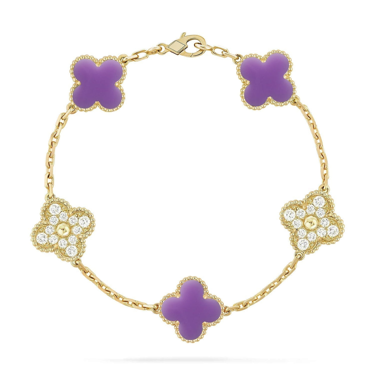 [Veyra Jewelry]New CLOVER 5 MOTIF LIGHT PURPLE BRACELET COLLECTION