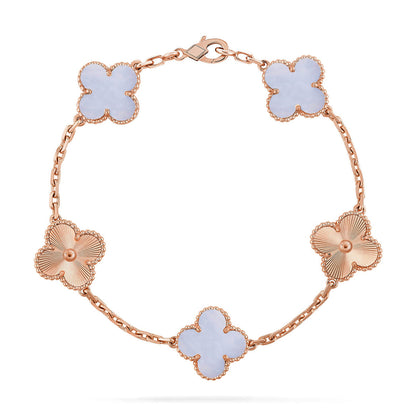 [Veyra Jewelry]New  CLOVER 5 MOTIF PURPLE CHALCEDONY BRACELET COLLECTION