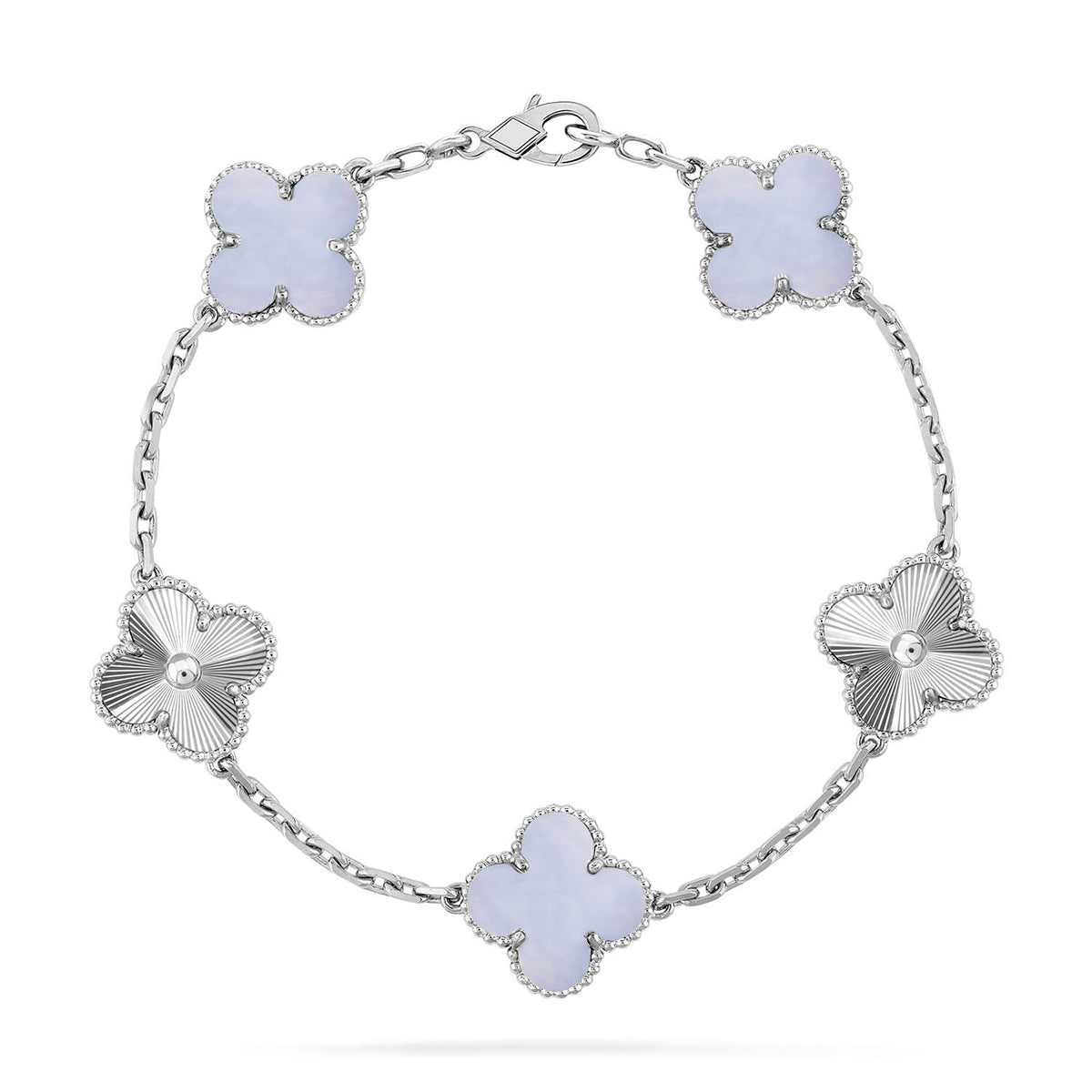 [Veyra Jewelry]New  CLOVER 5 MOTIF PURPLE CHALCEDONY BRACELET COLLECTION