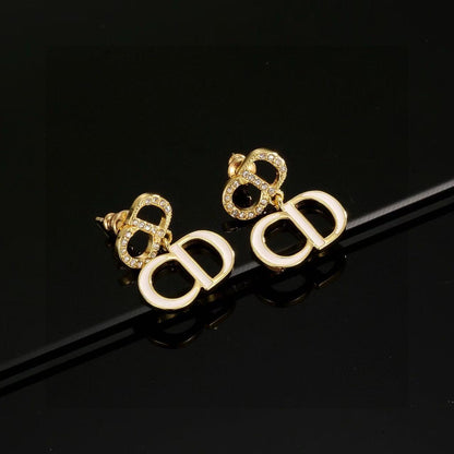 [Veyra Jewelry]Gold CD Letter Stud Earrings