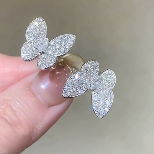 ¡®Veyra Jewelry¡¯TWIN SILVER BUTTERFLY DIAMOND RING