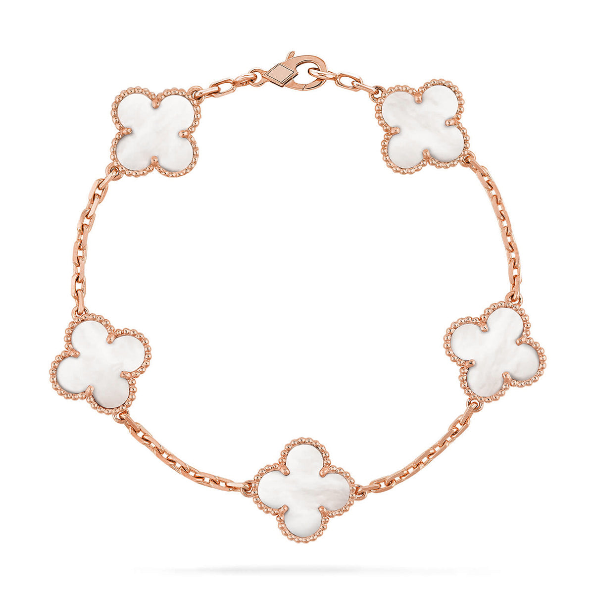 [Veyra Jewelry]New CLOVER WHITE PEARL MOP 5 MOTIF BRACELET COLLECTION