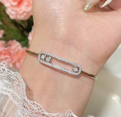 [Veyra Jewelry]Move Pavé Diamond Bangle Bracelet M