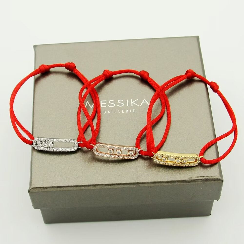 [Veyra Jewelry]Care(Medium-3.5mm) pink cord pavé bracelet