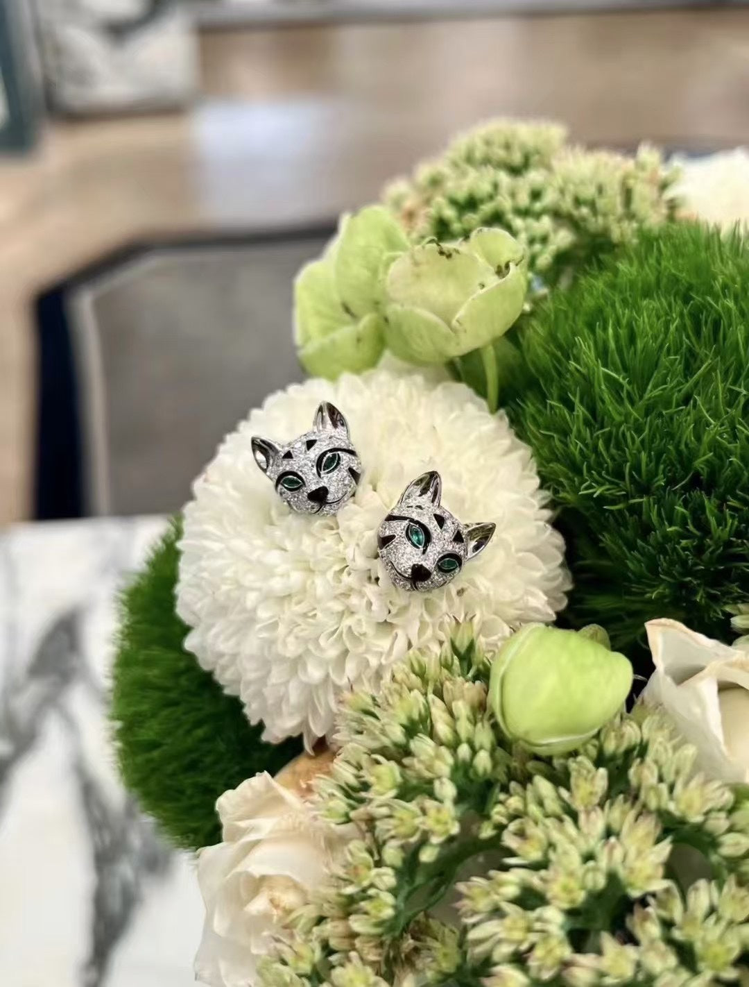 ¡®Veyra Jewelry¡¯ Panther Face Stud Earrings