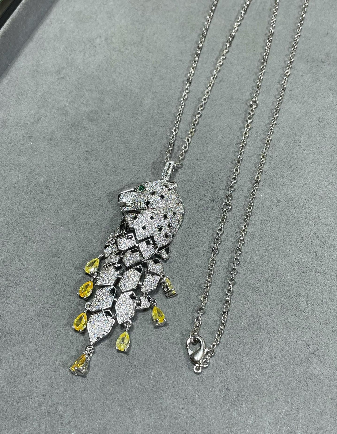 ¡®Veyra Jewelry¡ High Jewelry Pave Panther Tassel Necklace