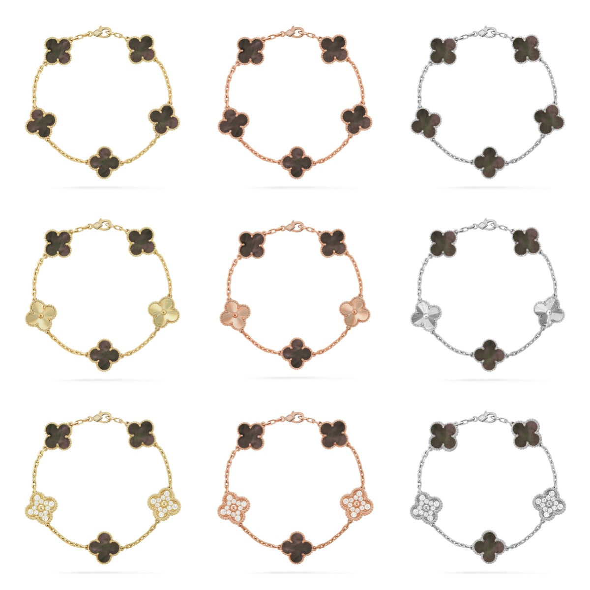 [Veyra Jewelry]New CLOVER 5 MOTIF GRAY MOP BRACELET COLLECTION