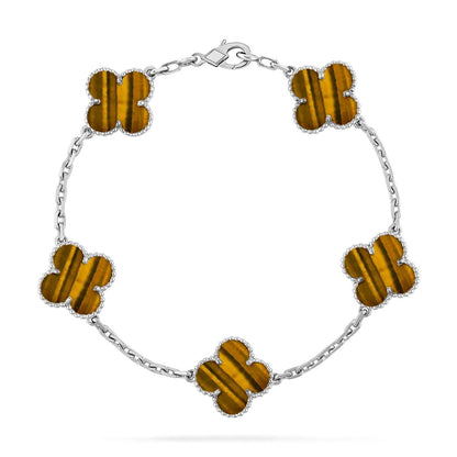 [Veyra Jewelry]New  CLOVER 5 MOTIFS TIGER EYE BRACELET COLLECTION