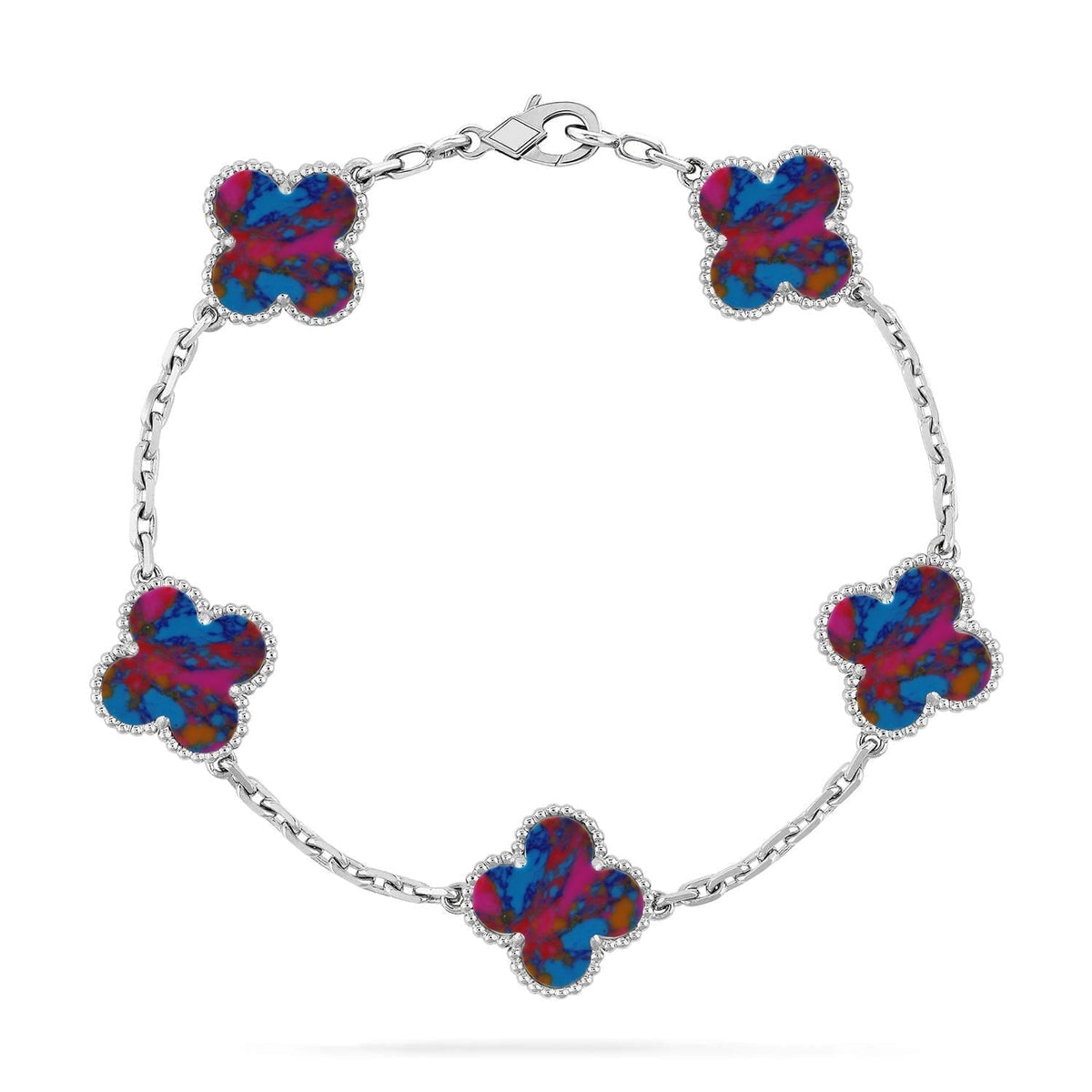 [Veyra Jewelry]New CLOVER 5 MOTIF COLOR GEMSTONES BRACELET COLLECTION