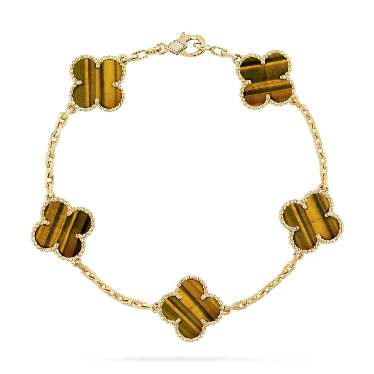 [Veyra Jewelry]New  CLOVER 5 MOTIFS TIGER EYE BRACELET COLLECTION