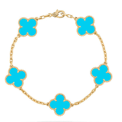 [Veyra Jewelry]New  CLOVER 5 MOTIF TURQUOISE BRACELET COLLECTION