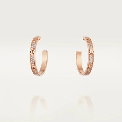 ¡®Veyra Jewelry¡¯LOVE DIAMOND PINK GOLD HOOP EARRINGS