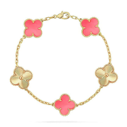 [Veyra Jewelry]New  CLOVER 5 MOTIFS  PINK MOP BRACELET COLLECTION
