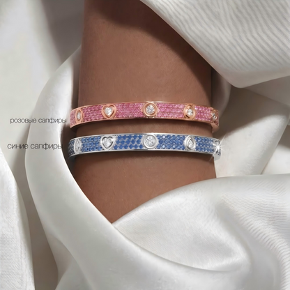 [Veyra Jewelry]2026 PAVE GEMSTONE LOVE BRACELET 6.1MM 10 DIAMONDS
