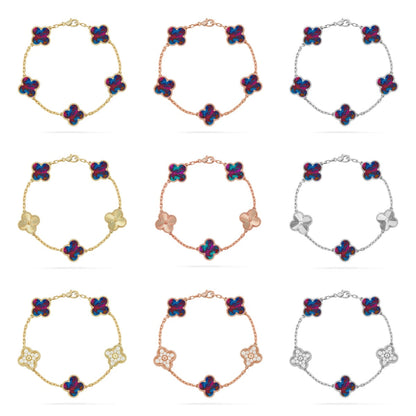 [Veyra Jewelry]New CLOVER 5 MOTIF COLOR GEMSTONES BRACELET COLLECTION