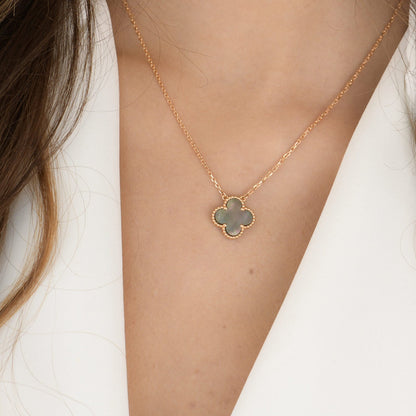 ¡®Veyra Jewelry¡¯CLOVER 15MM  GRAY MOTHER OF PEARL NECKLACE