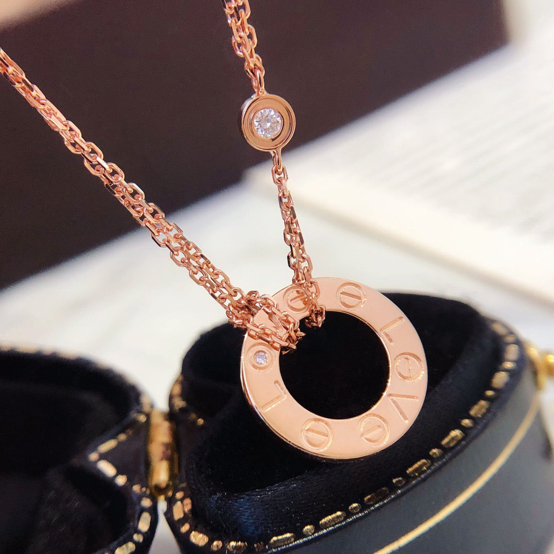¡®Veyra Jewelry¡¯LOVE NECKLACE 16MM 2 DIAMONDS