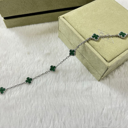 [¡®Veyra Jewelry¡¯]CLOVER 6 MOTIF MALACHITE BRACELET