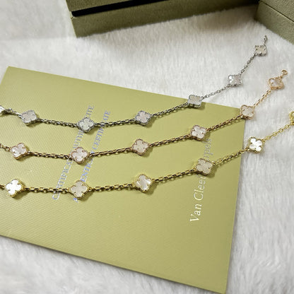 [¡®Veyra Jewelry¡¯]CLOVER 6 MOTIF WHITE MOP BRACELET