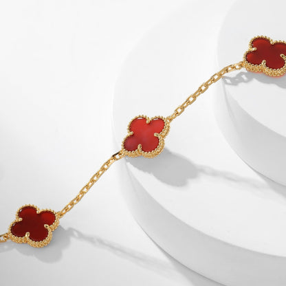 ¡®Veyra Jewelry¡¯CLOVER 10 MOTIFS CARNELIAN NECKLACE