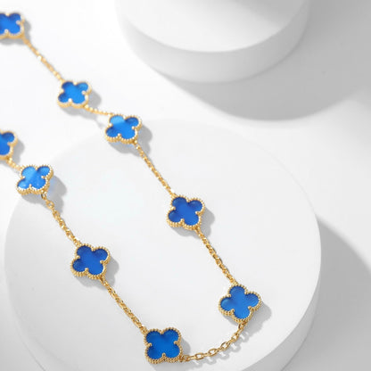 ¡®Veyra Jewelry¡¯CLOVER 10 MOTIFS BLUE AGATE NECKLACE