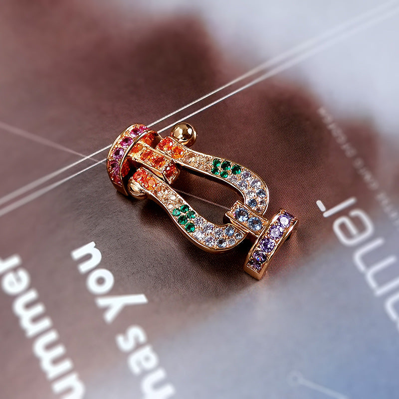 ¡®Veyra Jewelry¡¯FORC LARGE HORSESHOE  COLORED DIAMOND BRACELET SILVER