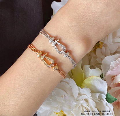 ¡®Veyra Jewelry¡¯FORCE SMALL HORSESHOE  DIAMOND CHAIN ROPE BRACELET