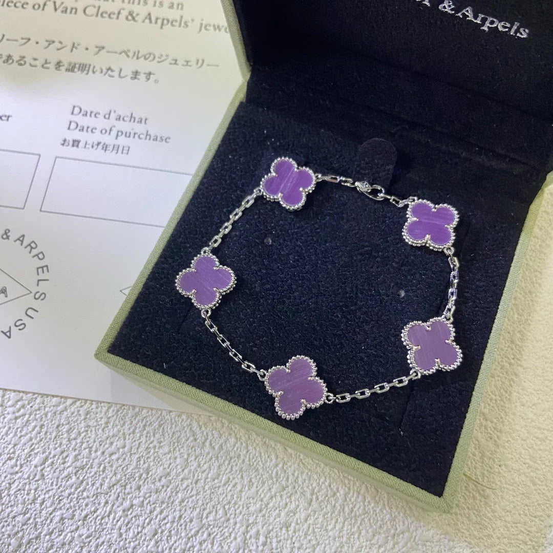 [Veyra Jewelry]New  CLOVER 5 MOTIF VIOLET BRACELET COLLECTION