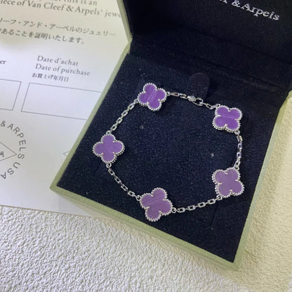 [Veyra Jewelry]New  CLOVER 5 MOTIF VIOLET BRACELET COLLECTION