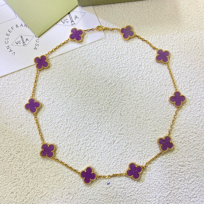 ¡®Veyra Jewelry¡¯CLOVER 10 MOTIFS  PURPLE VIOLET  NECKLACE