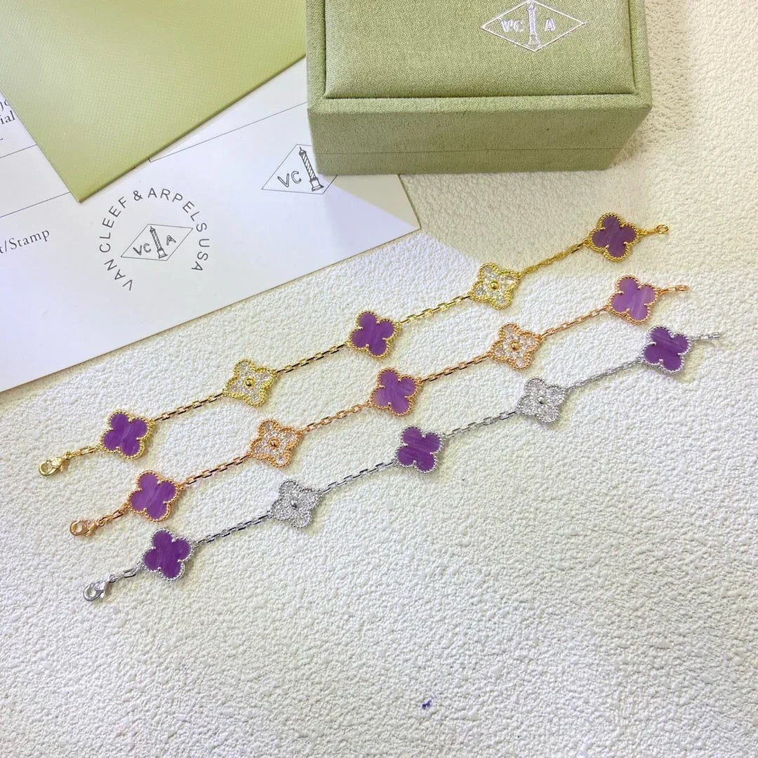 [Veyra Jewelry]New  CLOVER 5 MOTIF VIOLET BRACELET COLLECTION
