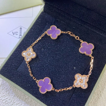 [Veyra Jewelry]New  CLOVER 5 MOTIF VIOLET BRACELET COLLECTION
