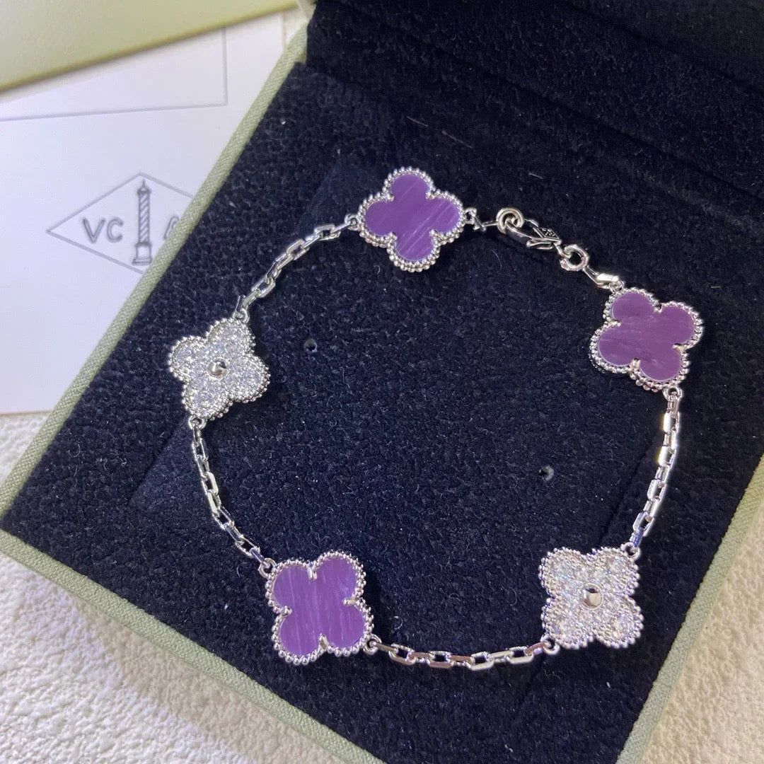 [Veyra Jewelry]New  CLOVER 5 MOTIF VIOLET BRACELET COLLECTION