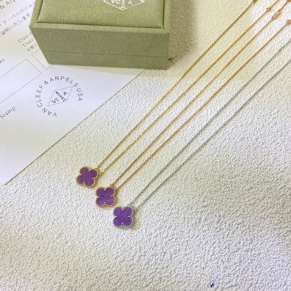 ¡®Veyra Jewelry¡¯CLOVER 15MM  PURPLE VIOLET NECKLACE