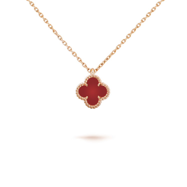 ¡®Veyra Jewelry¡¯CLOVER MINI 9.5MM WHITE CARNELIANS NECKLACE