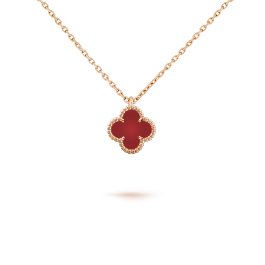 ¡®Veyra Jewelry¡¯CLOVER MINI 9.5MM WHITE CARNELIANS NECKLACE
