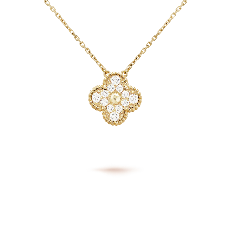 ¡®Veyra Jewelry¡¯CLOVER 15MM DIAMOND SINGLE FLOWER NECKLACE