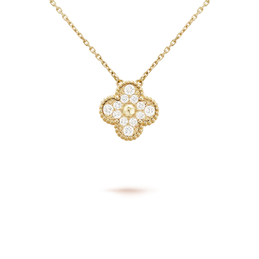 ¡®Veyra Jewelry¡¯CLOVER 15MM DIAMOND SINGLE FLOWER NECKLACE