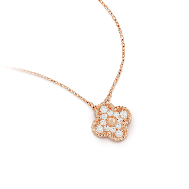 ¡®Veyra Jewelry¡¯CLOVER 15MM DIAMOND SINGLE FLOWER NECKLACE