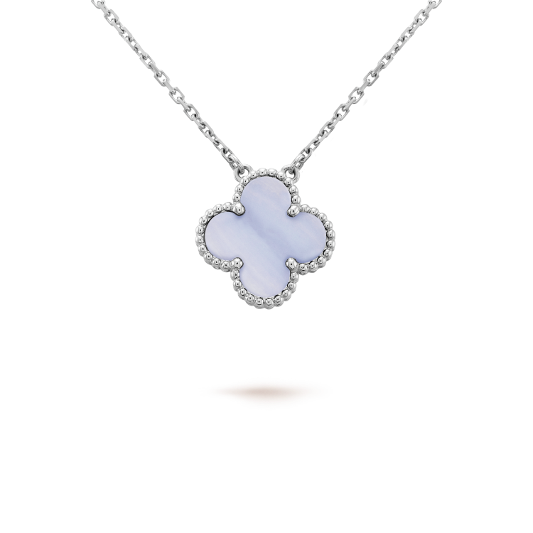 ¡®Veyra Jewelry¡¯CLOVER 15MM BLUE CHALCEDONY NECKLACE SILVER
