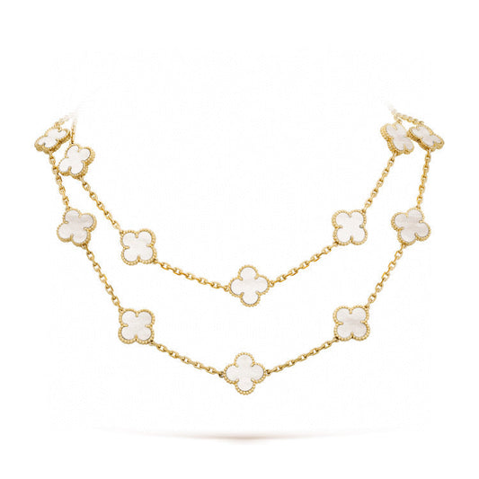 ¡®Veyra Jewelry¡¯CLOVER 20 MOTIFS WHITE MOP NECKLACE